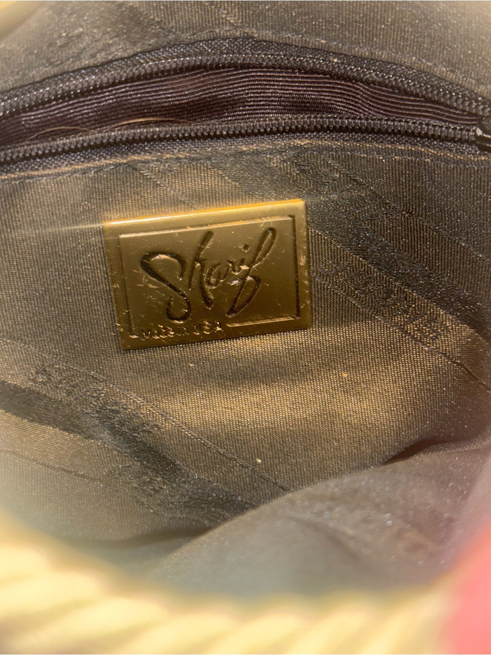 Sharif Beige Woven Crossbody Bag Purse Restoration Project TLC - Picture 8 of 9
